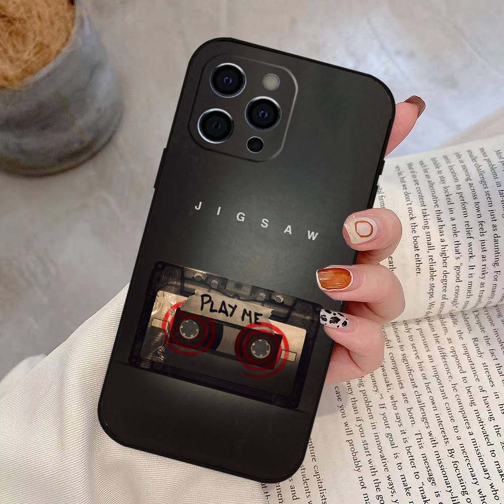 S-Saw J-Jigsaw Phone Case For iPhone 17,16,15,14,13,12,11 Plus,Pro Max,XS,Soft Silicone Black Cover iPhone11ProMax