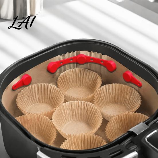 Reusable Silicone Magnetic Buckle Air Fryer Parchment Paper Clips Food Grade Buckle Mat Holder Heat Resistant for Secure Liner Placement And