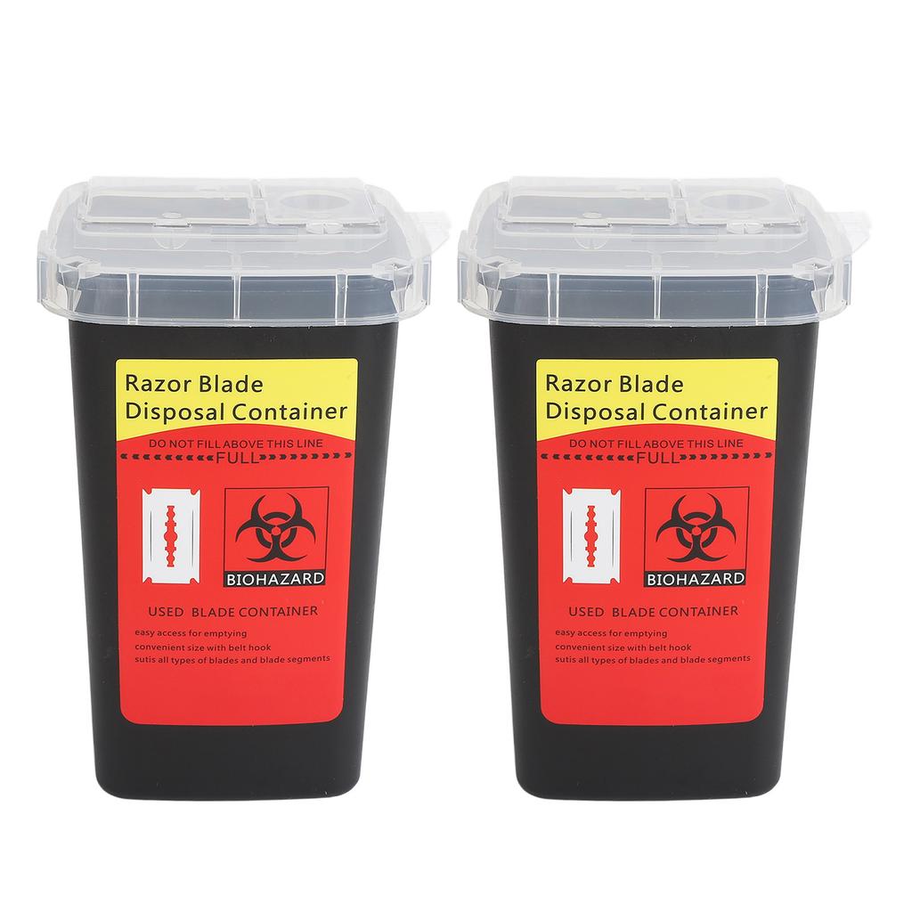 2pcs Blade Disposal Container Case Openable Cover Waste Blades Storage Box for Barber Shop