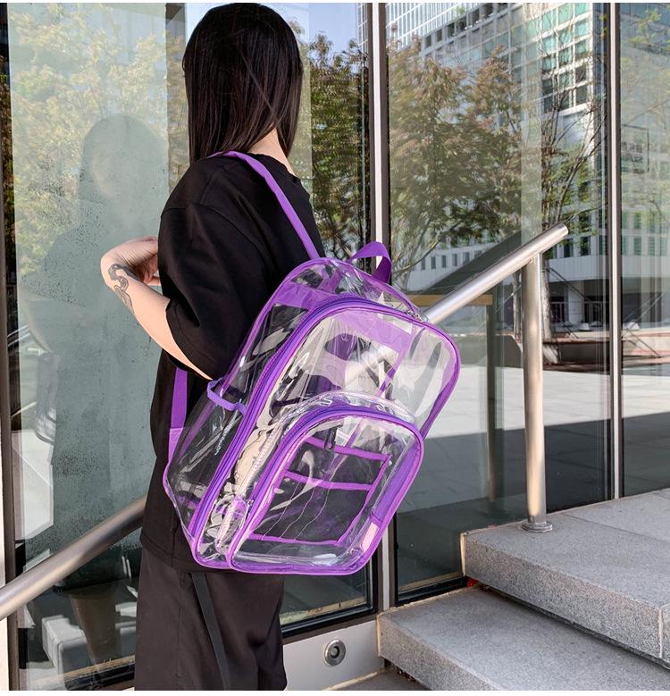 Large Capacity Transparent PVC Backpack for Students