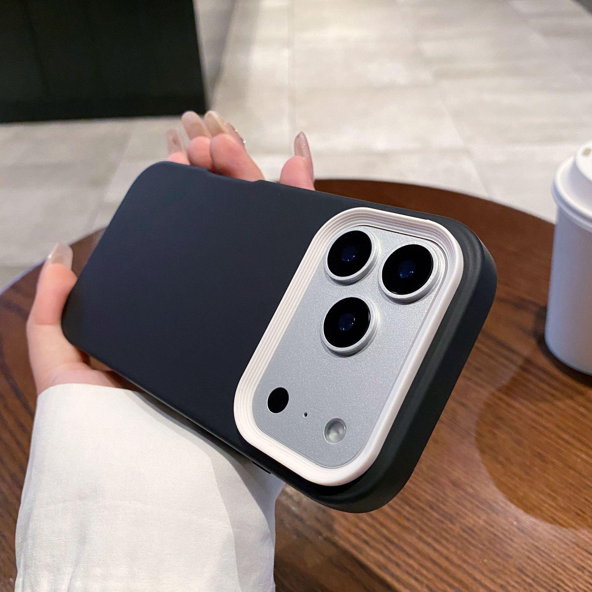 

Чехол-бампер 3-в-1 из жидкого силикона, защищенный от падений, для iPhone 17 Pro Max, с ощущением кожи, для моделей 14/15/16 Pro. 16plus чёрный