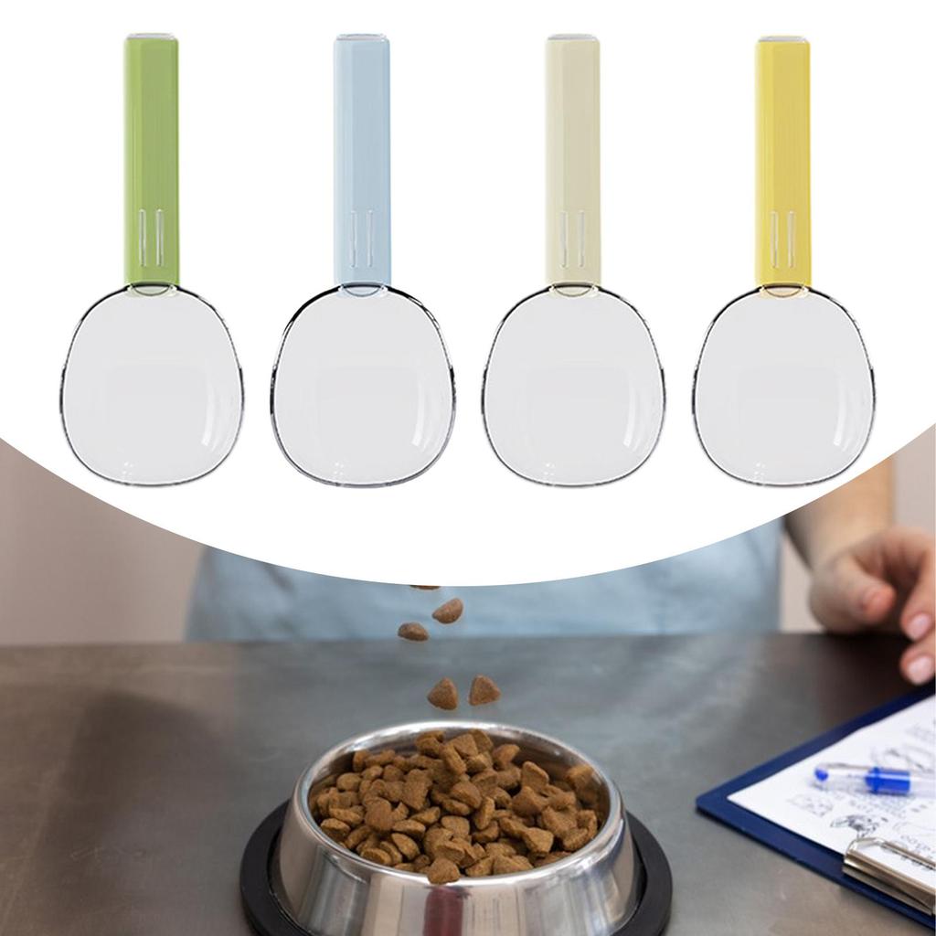 Pet Treat Scoop Measuring Scoop for Dog Pet Food Feeder Multifuctional with Scale Dog Spoon with Bag Clip for