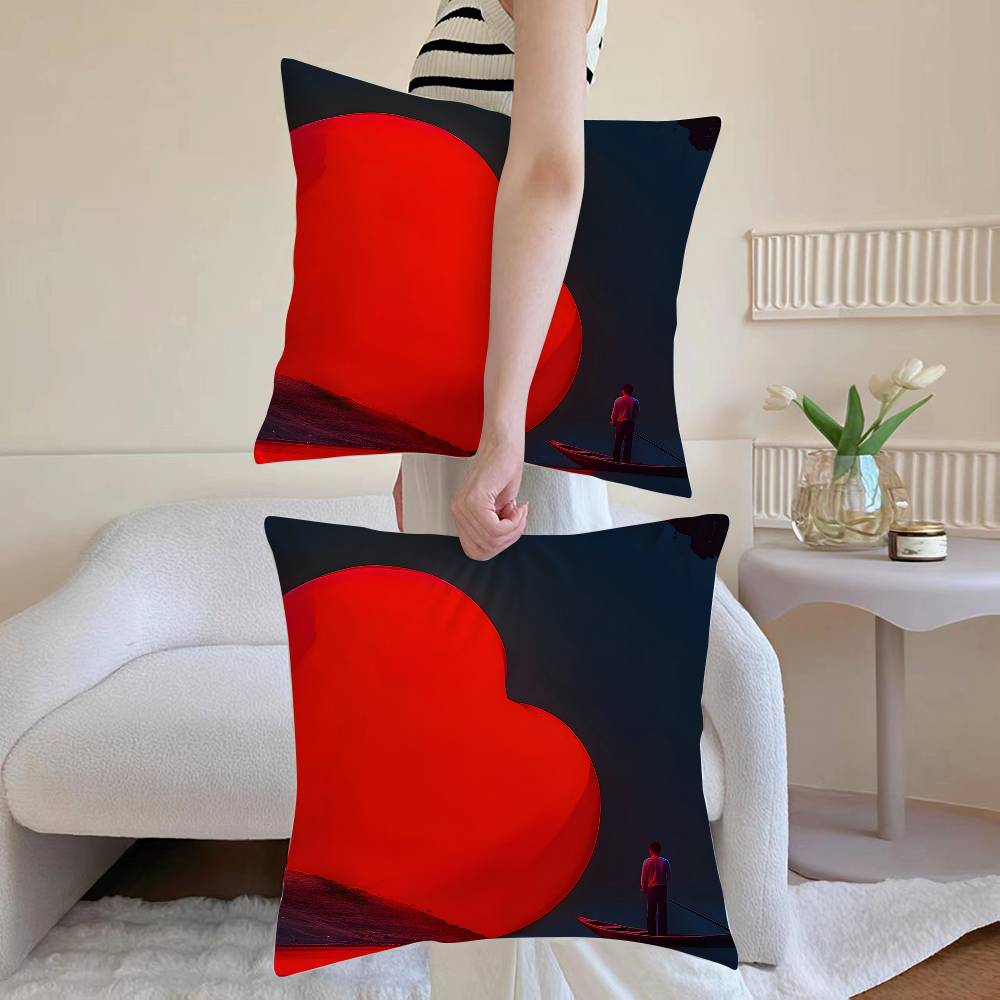 Creative Heart Stealing Pillow Case Sofa and Living Room Decorative Cushion Covers Dust-proof and Mite-proof Invisible Zipper