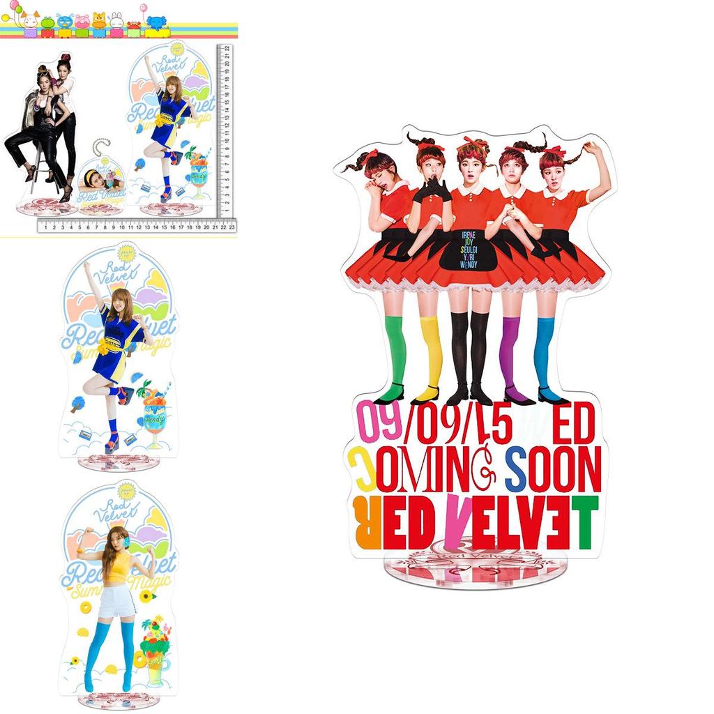 Exquisite Red Velvet Acrylic Standee Featuring Yeri Irene For Elegant Table Decor