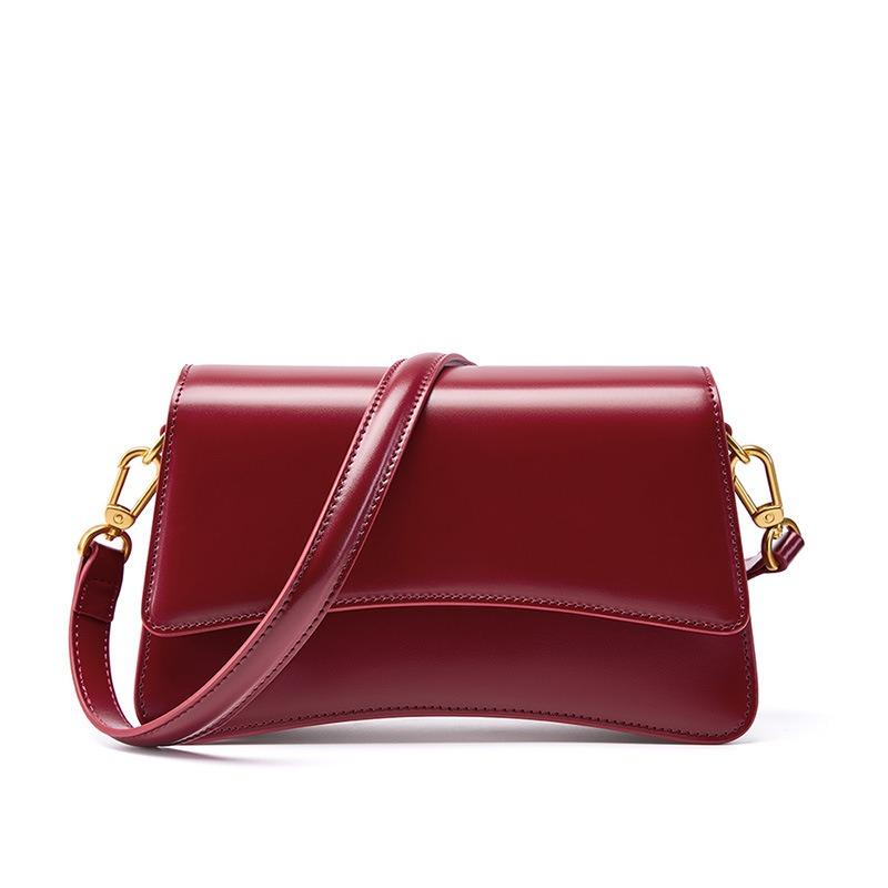New versatile single shoulder messenger bag, cowhide high-quality niche baguette bag, high-end underarm bag, women's bag