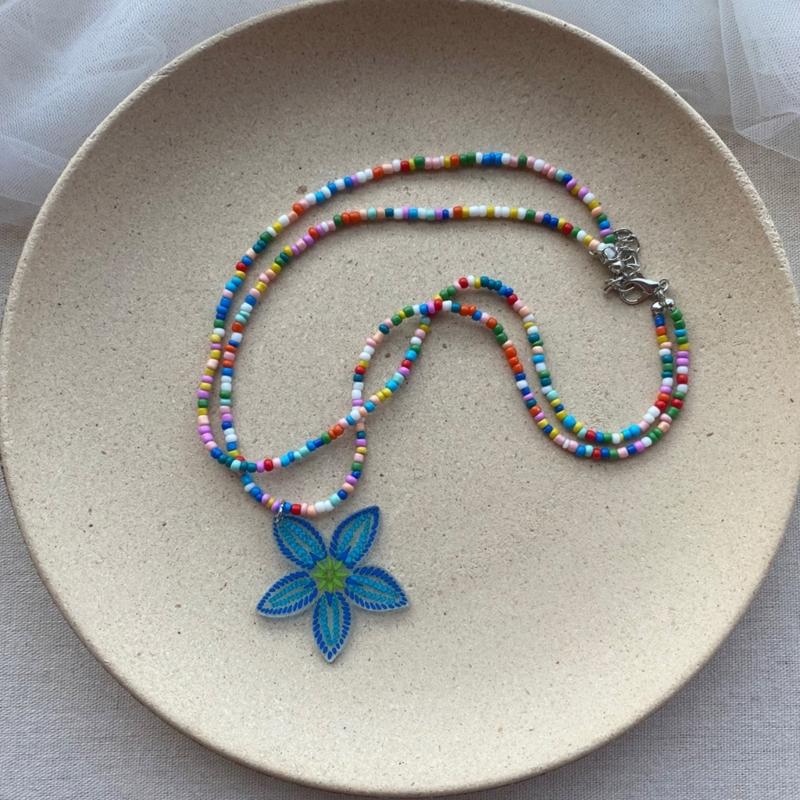 Double-layer Flower Beads Necklaces Chain Chokers Women Party Necklaces Party Jewelry Perfect Gift for Women Girls