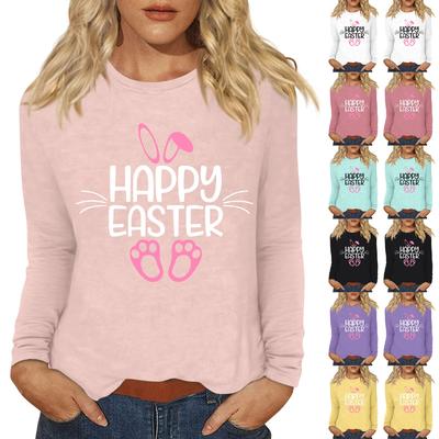 Langarmshirts für Damen, Osterkarneval-Print, Grafik-T-Shirts, Blusen, lässige Basic-Tops, Pullover