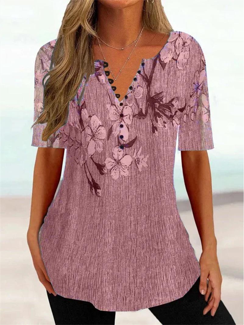 European & American Women s V-Neck Pleated Button-Up Shirt - Summer 2026 Collection S красный