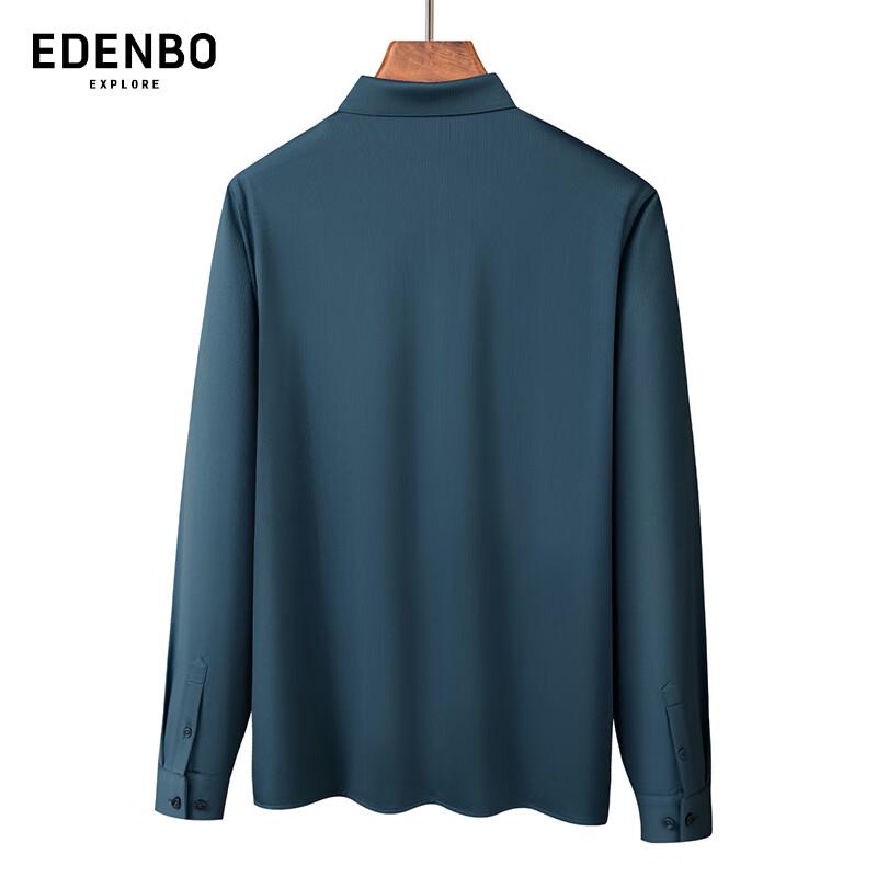 Edenbo Men's Knitted Long Sleeve Business Casual Shirt