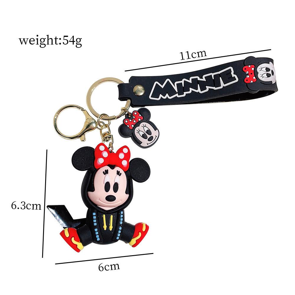 Cute Mickey And Minnie Hoodie Keychain Adorable Plastic Key Ring For Friends