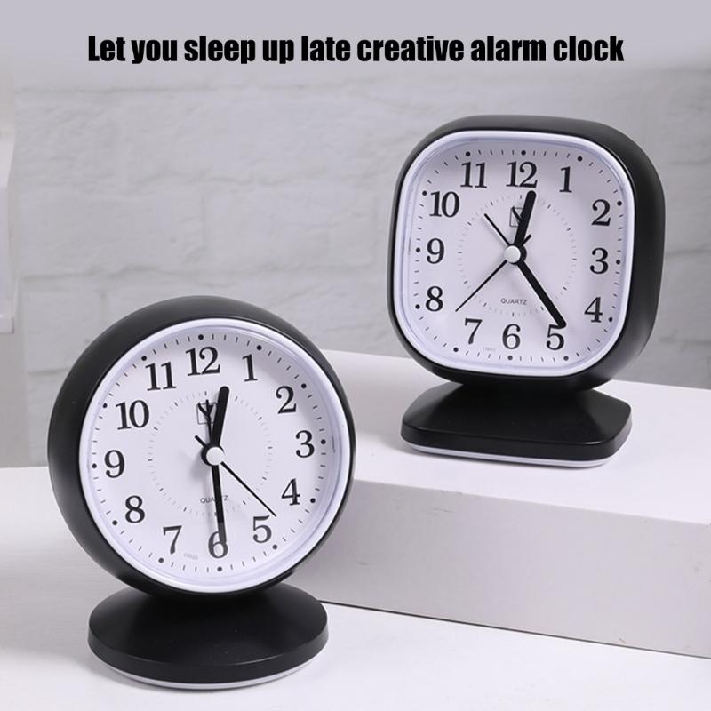 Childrens Bedroom Clock with Quiet Mechanism and Simple Time Display Minimalists Battery Operated Analog Alarm Clock
