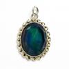 Opal Pendant 925 Sterling Silver 32.70 ct Aurora Fire Checker Oval October Birthday Birthstone