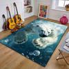 "Swimming Polar Bear Underwater Scene" Patterned carpet, suitable as a non slip play mat for the living room and bedroom sofa