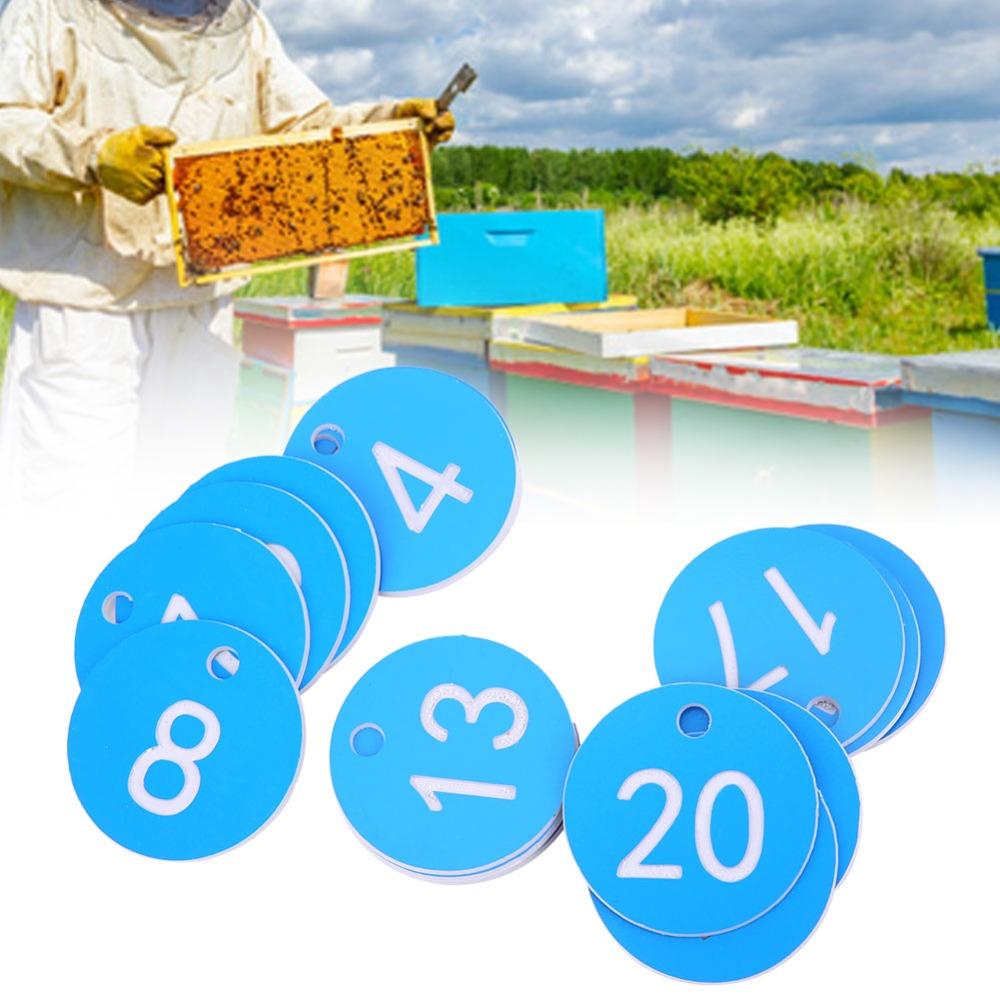 20Pcs ABS Farm Livestock Tags Round Shape Hanging Identification Tags Animal Tracking