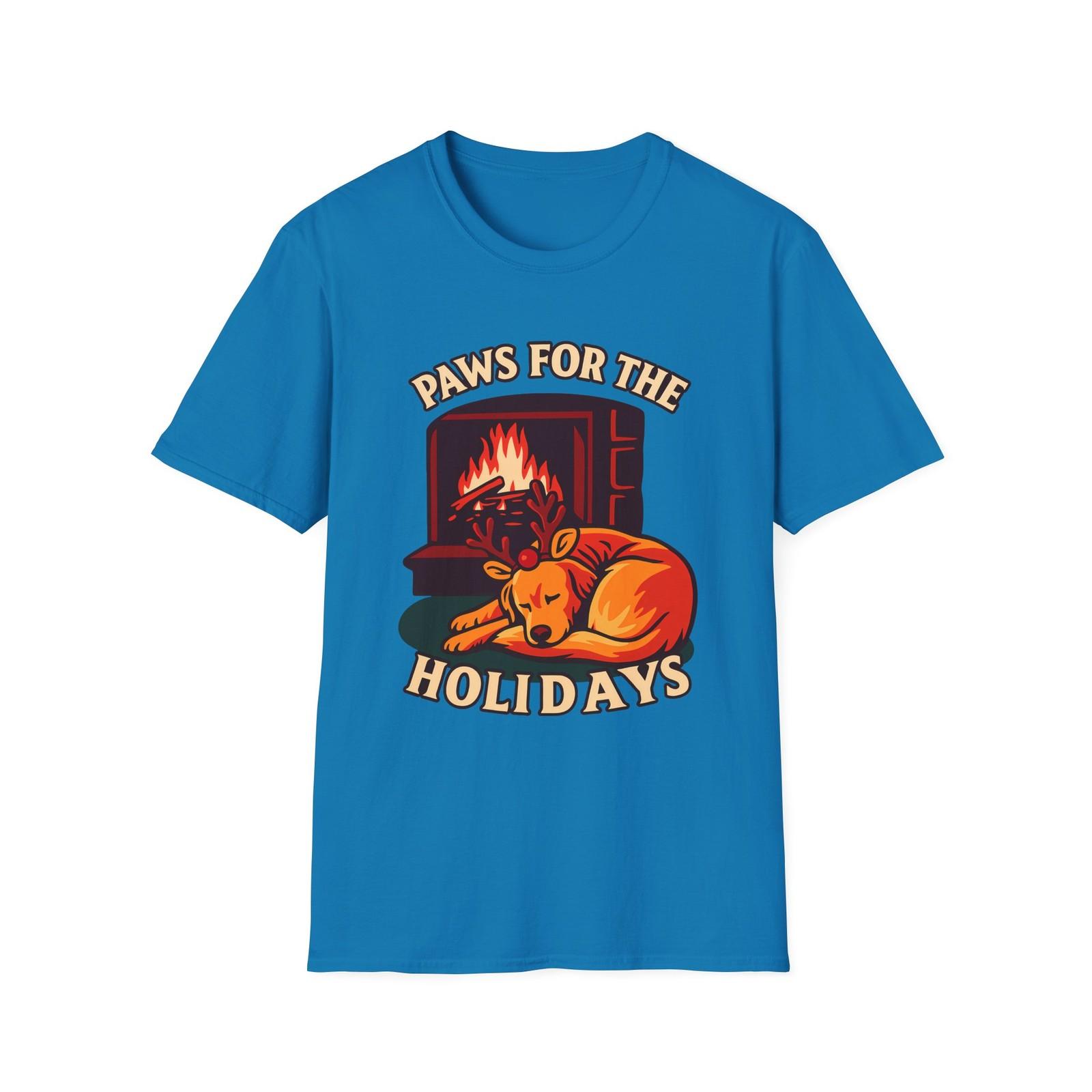 Unisex Softstyle T-Shirt Mens Womens Tees Top Cozy Golden Retriever Holiday Dog Winter Christmas 4XL