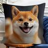 Cute Shiba Inu Pillow Case Smiling Japanese Dog Print Cushion Cover Pet Lover Home Decor for Sofa Bedroom Living Room