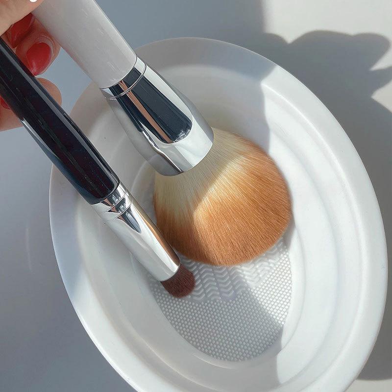 Makeup Brush Cleaning Tool Foldable Silicone Bowl Beauty Egg Cleaner Sponge Puff Washing Portable Scrub Mat Cat Ear Cosmetics