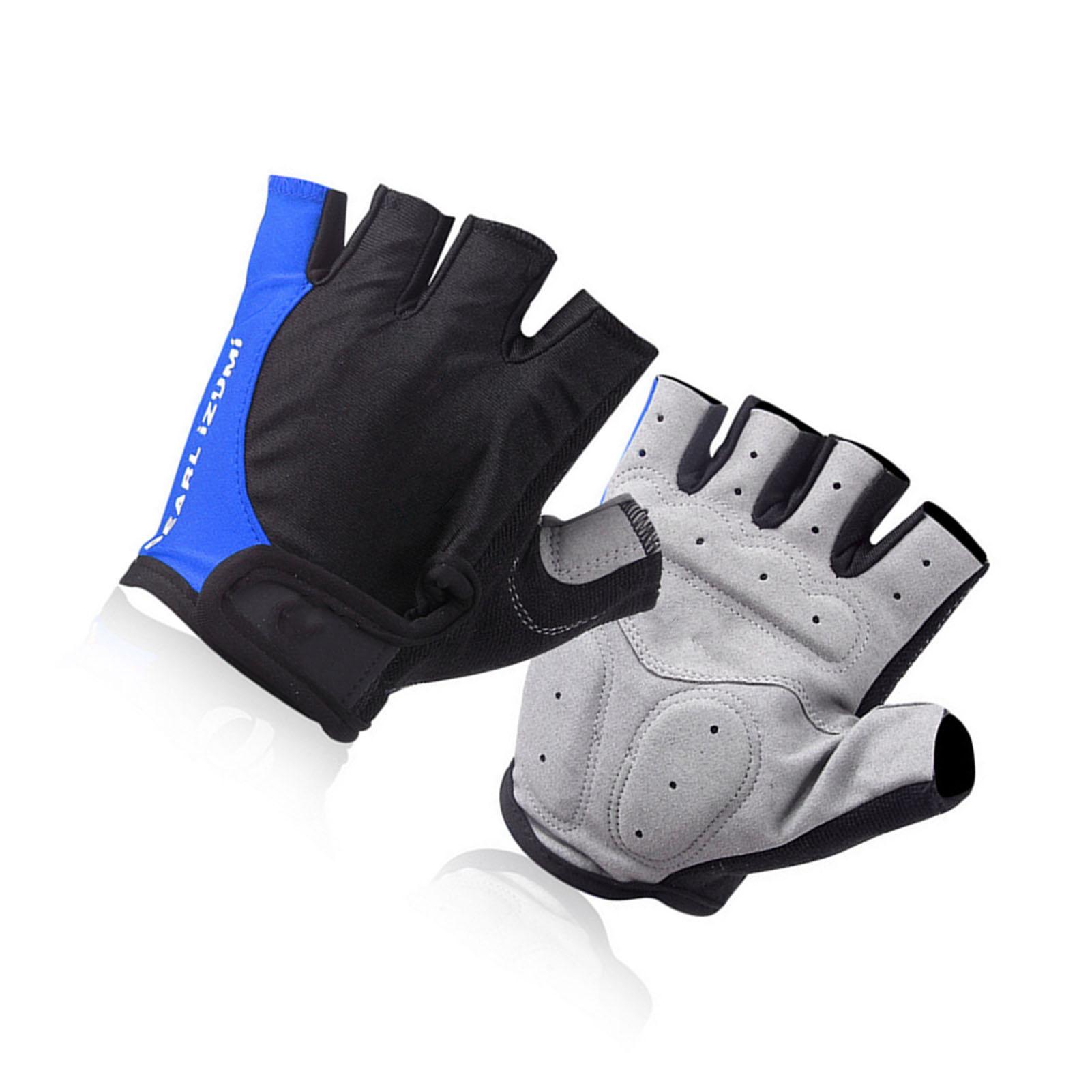 

1 пара велосипедных перчаток с половиной пальцев, дышащие, амортизирующие, женские, мужские, без пальцев, для фитнеса на открытом воздухе синий
