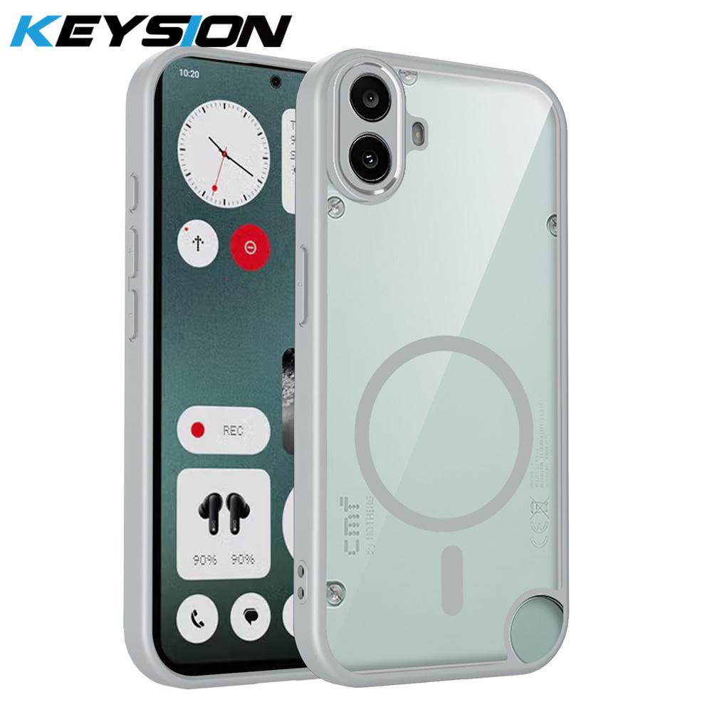 KEYSION Transparent Magnetic Phone Case for Nothing CMF Phone 2 Pro 1 Silicone+PC HD Clear Shockproof Cover for CMF Phone 1 2Pro