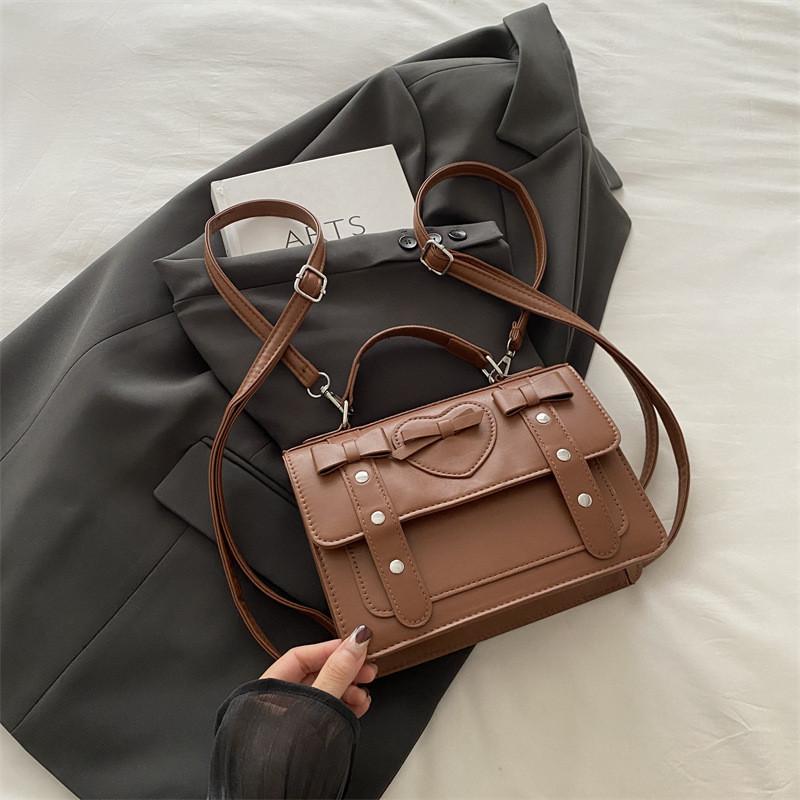 Unique Customizable Street Style Square Bag Versatile Medium Sized Backpack кофейный