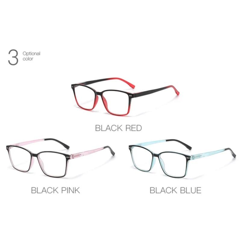 Colorful Plastic Anti Blue Light Hyperopia Reading Glasses Clear Square Frame Men Women Presbyopia Reading Eyeglasses Eyewear +1.0 +1.5 +2.0 +2.5 +3.0