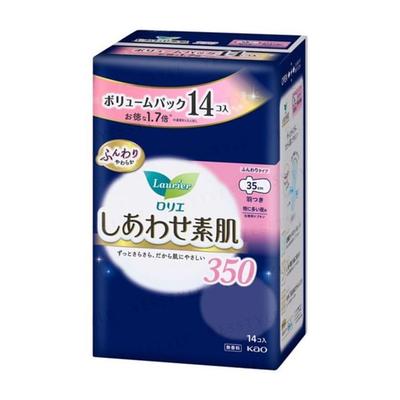 Kao - Laurier F Happy Bare Skin Speciellt för Kraftiga Nätter Med Vingar 35cm