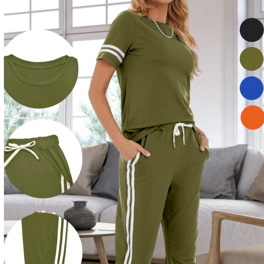 2026 Summer New Plus Size Women s Casual Short Sleeved Patchwork Pants Short Sleeved Pants L