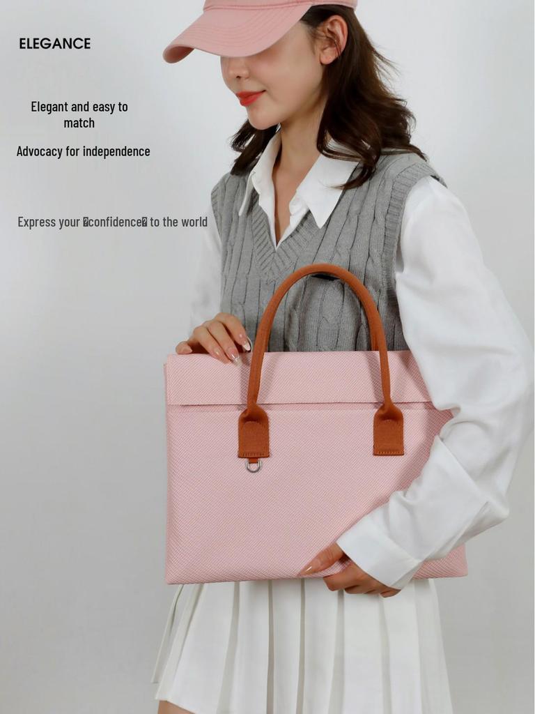 17-inch Lightweight Japan-Korea Laptop Commuting Handbag with Printed Logo
