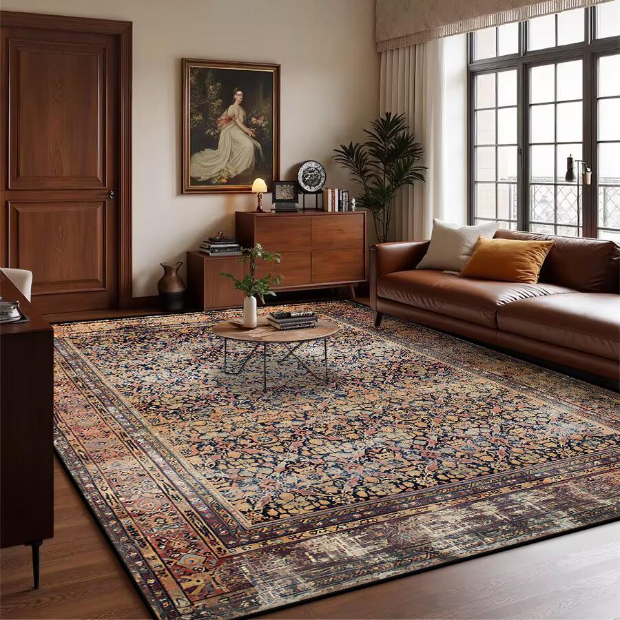

Retro Bohemian Persian Luxury Carpet Soft Non-slip Washable Rug for Living Room Bedroom Entrance Mat 60*90cm