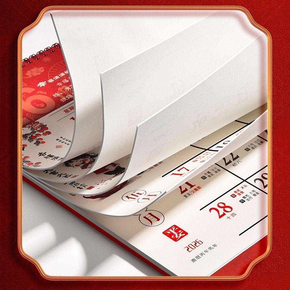 Paper Horse Wall Calendars Chinese Style Traditional Design Chinese Lunar Calendar Bright Color Festive Ambiance