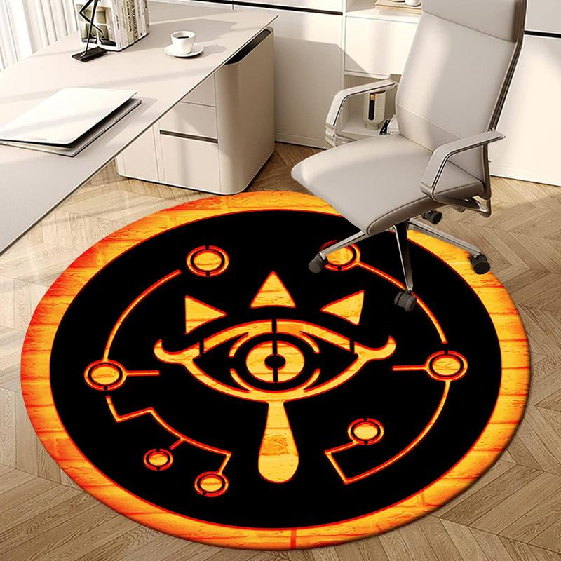 1pc Eye Symbol Round Carpet, Made of Polyester,Perfect for Decorating Office Chairs, Living Rooms Fplt097