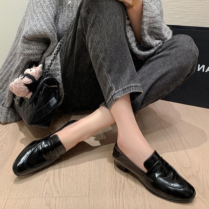 Fashion NEW Autumn/Spring Women Loafers Split Leather Shoes for Women Round Toe Low Heel Shoes Slip-on Women Pumps Comfort Daily Shoes