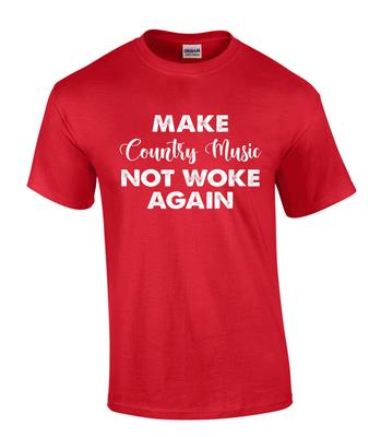 Make Country Music Not Woke Again Funny Mens Short Sleeve T-Shirt Graphic Tee