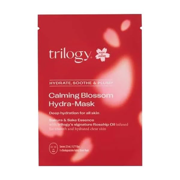 Trilogy Calming Blossom Hydra Sheet Mask Rosehip Oil SAKURICE Transparency Dewy Skin
