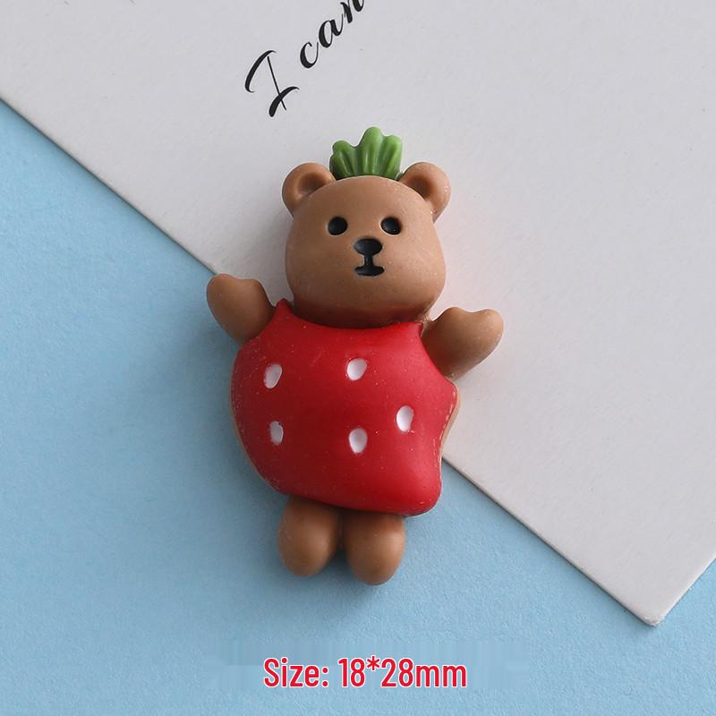 Cute Cartoon Fruit & Animal Resin Keychain, Hair Clip, Phone Case & Water Bottle Accessories