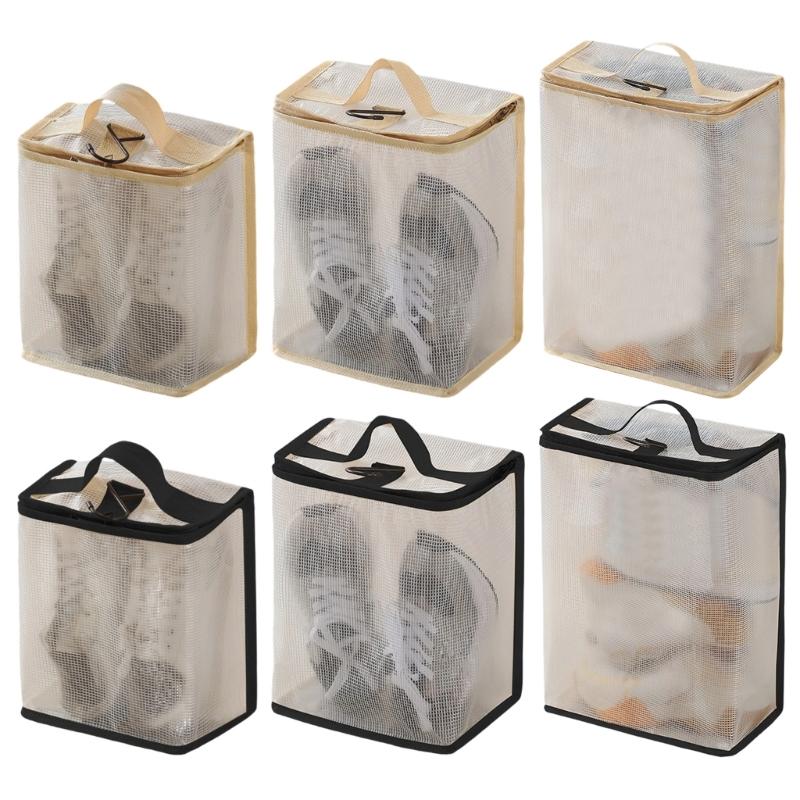 Portable Foldable Shoe Pouches For Men Women With Separate Sections Keep Footwear Clean During Trip And Daily Organization