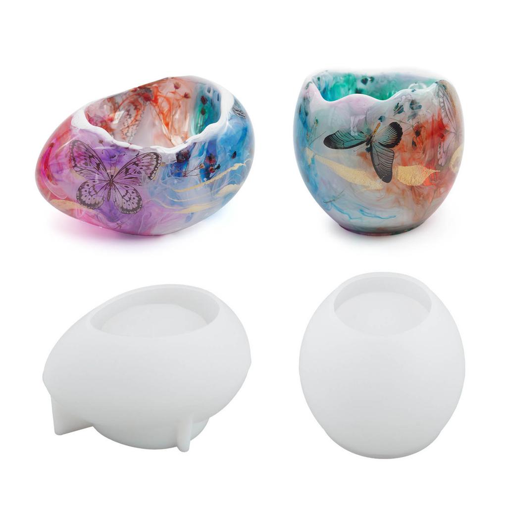 Silicone Candle Holder Moulds Egg Shaped Silicone Clay Mould Crafts Moulds Silicone Material for DIY Hand-Making Lover