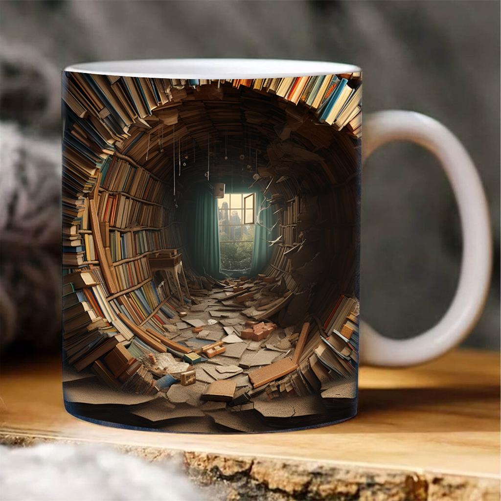Ceramic Mug Home Creative Library Coffee Mug Cross-border 3d Bookshelf Mug Ceramic Water Cup