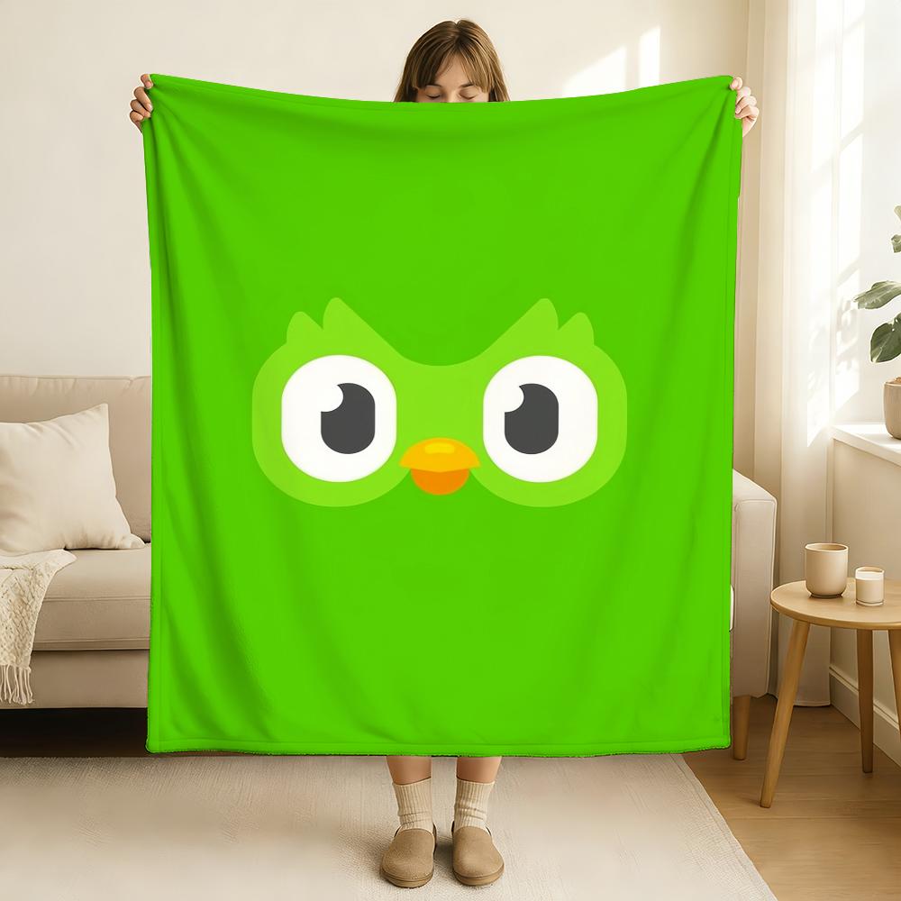 Мультяшное Милое D Duolingo Одеяло Мягкое и Безопасное для Кожи Для Дивана Кровати Дневного Сна Покрывало Все Сезоны Одеяло 75x90cm