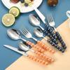 1Pcs Luxury Dinnerware Set Ceramic Pearl Handle Stainless Steel Spoon And Fork Set Western Silver Cutlery High-looking Tableware