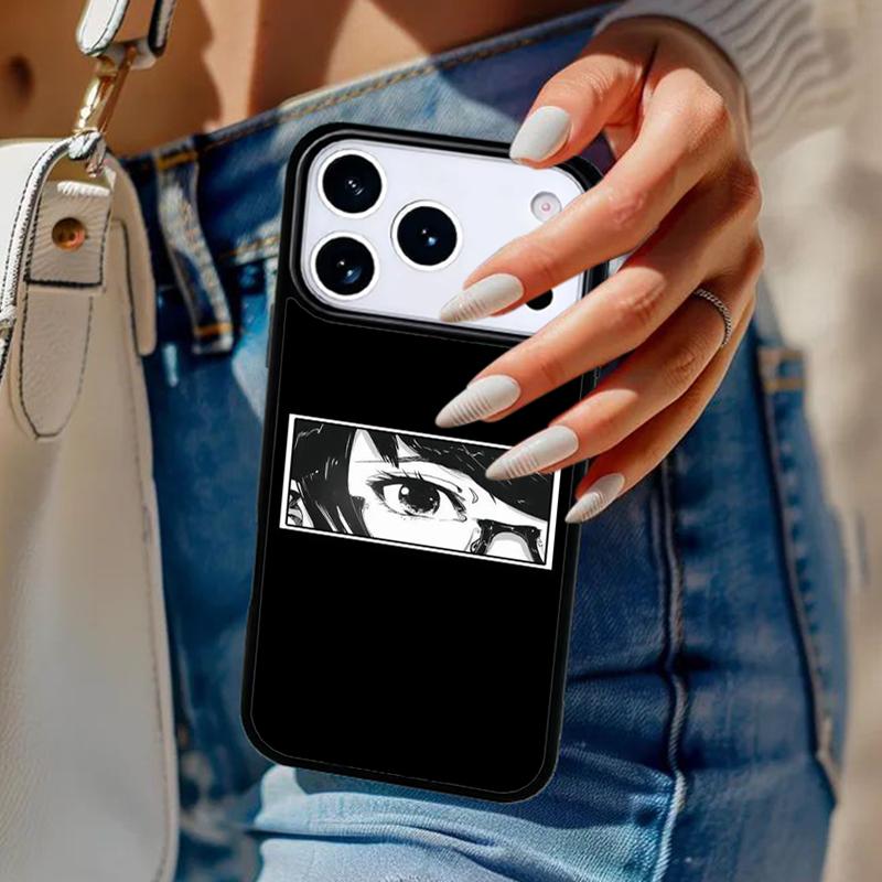 Japanese Anime Aesthetic Eye Phone Case For iPhone 17 Air 14 15 13 12 Max Cover For Apple 14 15 16 16e 11 Pro Max Plus