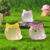 Cute Luminous Kitten Micro-landscape Desktop Ornament, Long-tailed Cat Car Decoration Accessory
