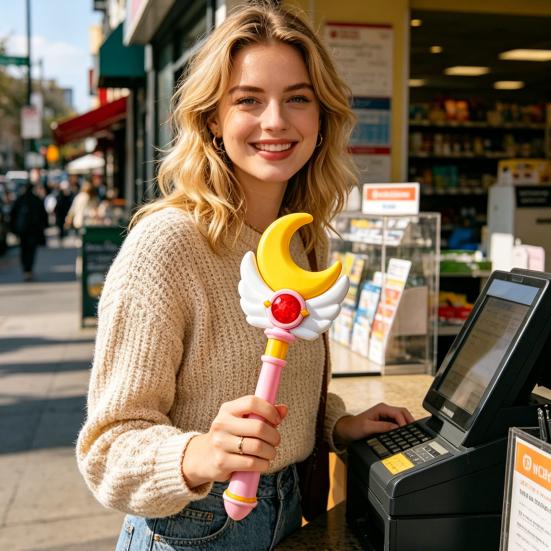 Yousheng 3D Printed Credit Card Wand, Contactless Payment Wand, Tap-to-Pay Credit Card Wand with Hidden Card Slot for Kids Self-Checkout Fun