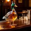 Unique Whiskey Decanter Duck Decanter Straight Bourbon Glass Bottle with Stopper 350ml Flavor Sealing Novelty Liquor Dispenser for Home Bar
