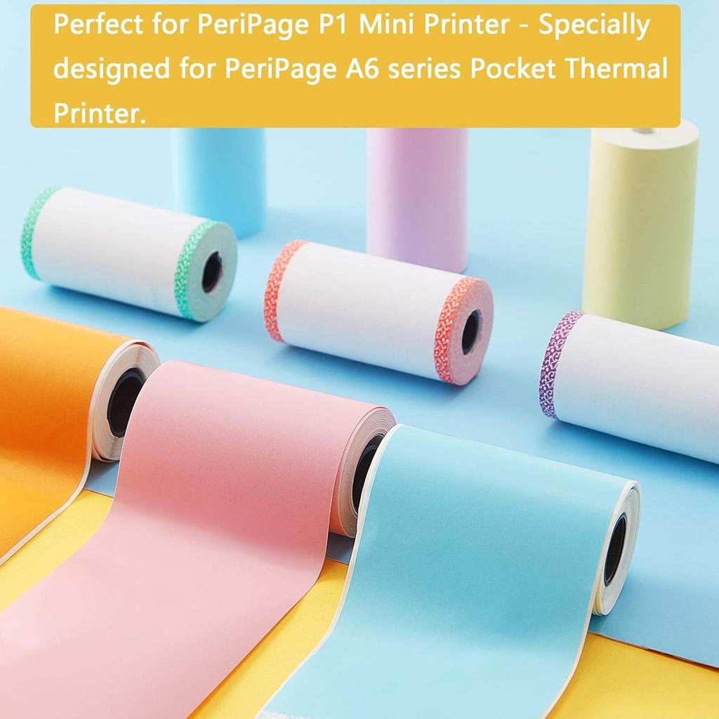 9 Rolls of Thermal Printer Paper Just 3 Rolls of Adhesive 57 X 30 mm Mini Printing Paper Rolls Printable Stickers Compatible with P1 Mini Printer Per