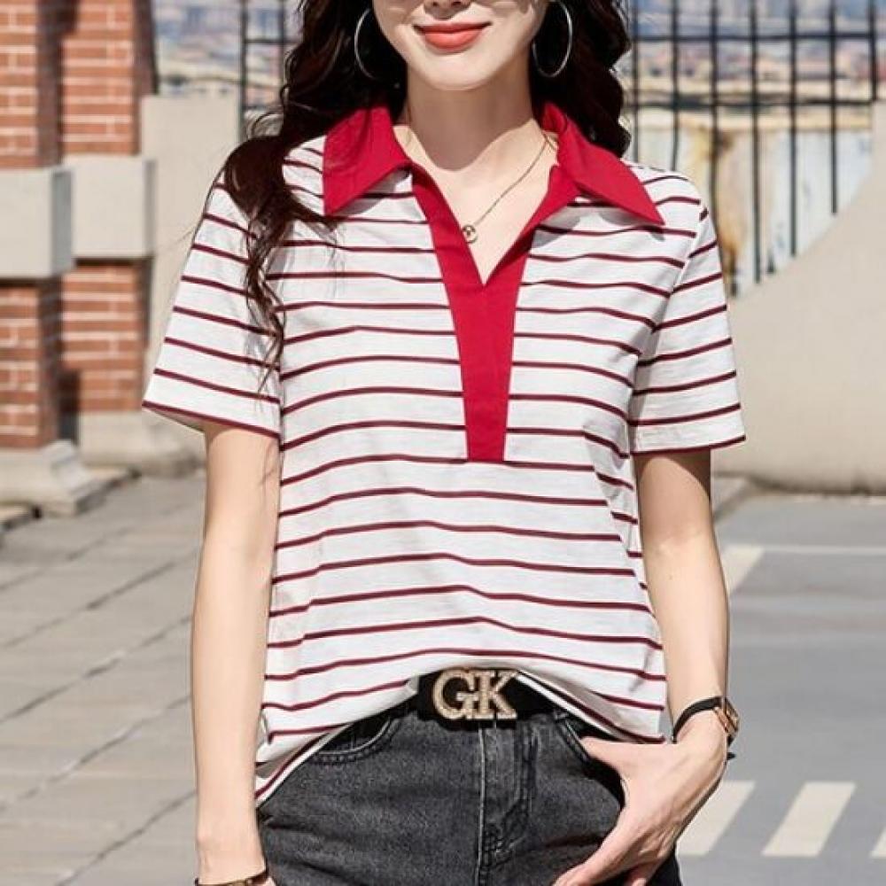 Navava NT2349 Casual STripe ShorT Sleeve T shirT