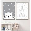 Kids Decoration Picture Children Bedroom Decor Baby Nursery Wall Art Canvas Poster Print Cartoon Rabbit Bear Painting Nordic