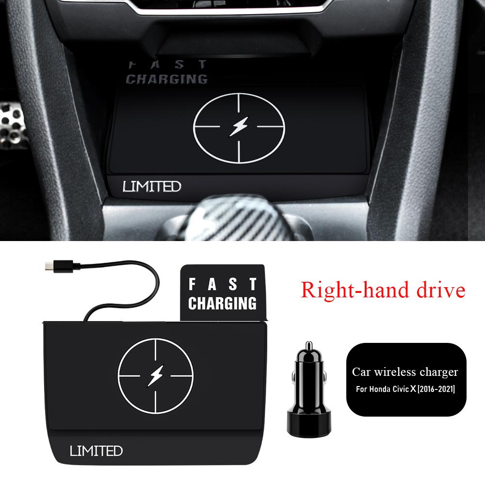 Car Wireless Charger for Honda Civic X 10th 11th Gen 2016- Accessories Mobile Phone Fast Charging Holder 15W Charger Board