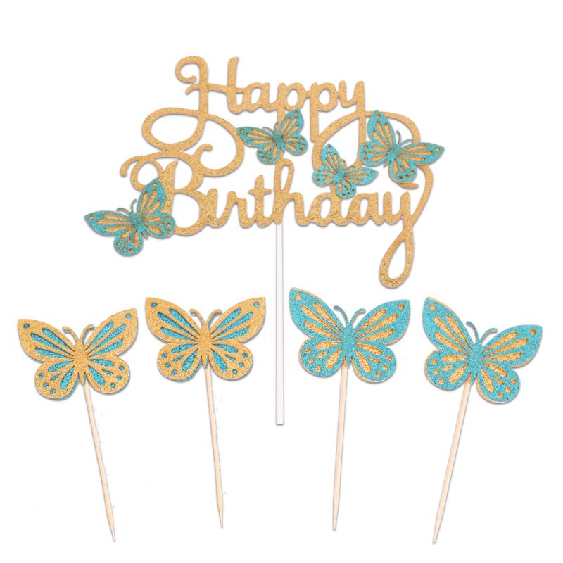 

13pcs Glitter Butterfly Cake Toppers Happy Birthday Cake Topper Purple Pink Butterfly Decoration Girls Birthday Cake Decor