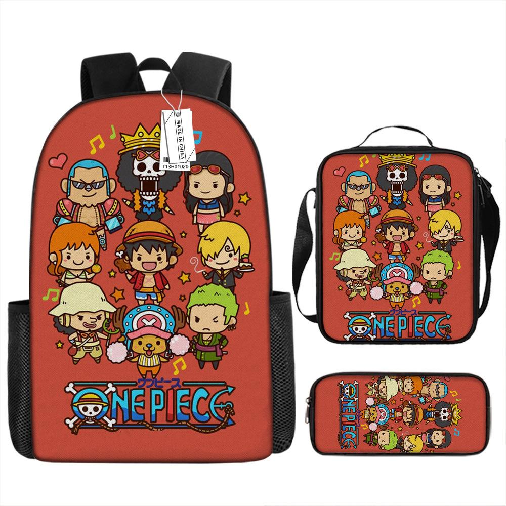 Popular Anime ONE PIECE Primary School Students Training Tutoring Cram School Backpack Pencil Case